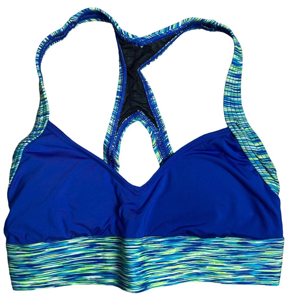 TYR Durafast Lite Sonoma Vneck OpenBack Bikini Top Pad Royal Blue Small 4/6 $40